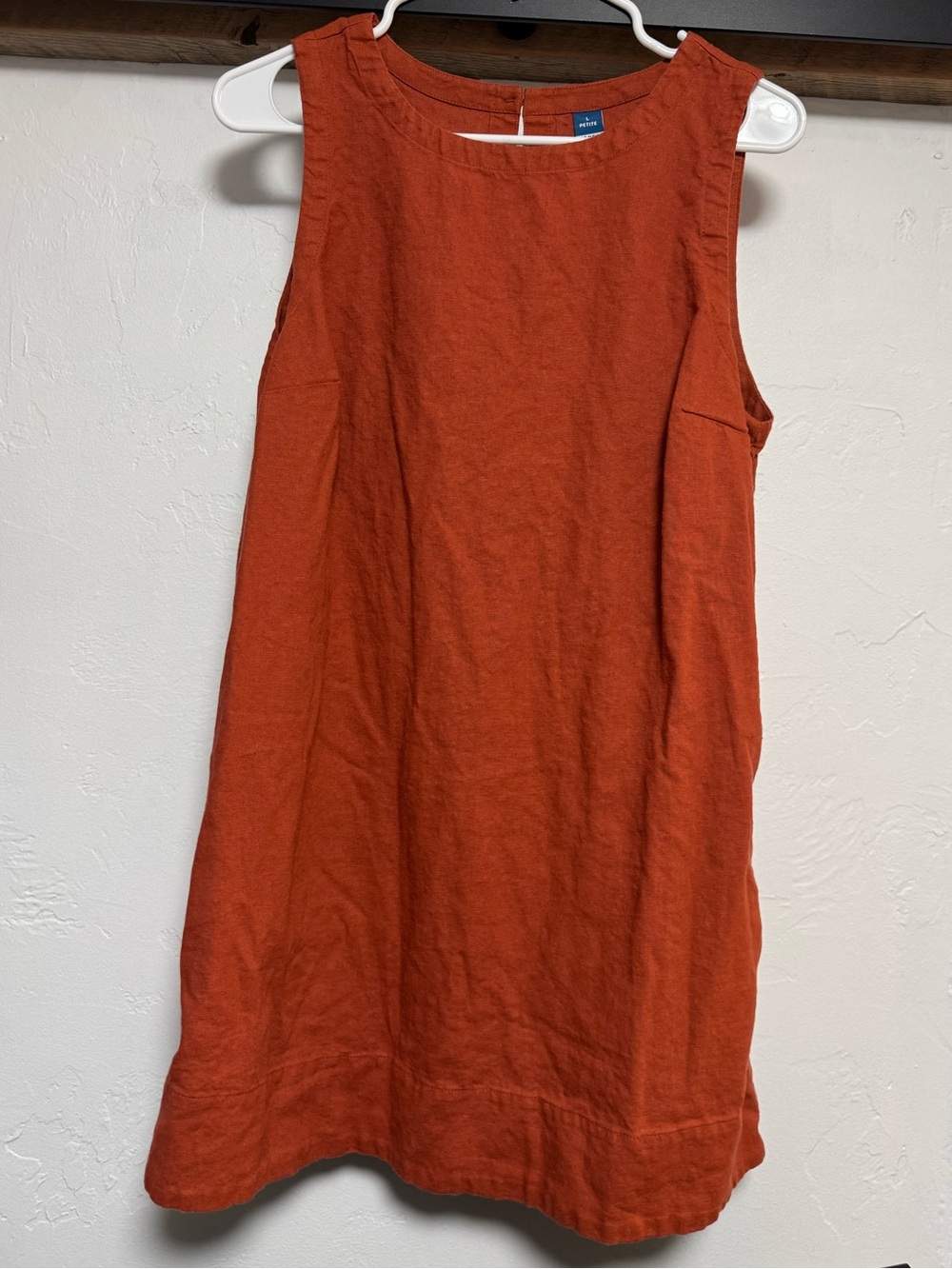 Old Navy Sleeveless Linen Dress in Rust Orange